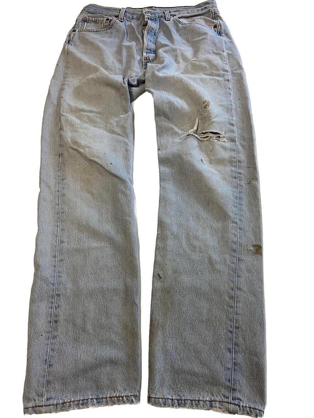 Mens LEVIS 501 Vintage 90s USA Made Button Fly Jeans Sz 34X34